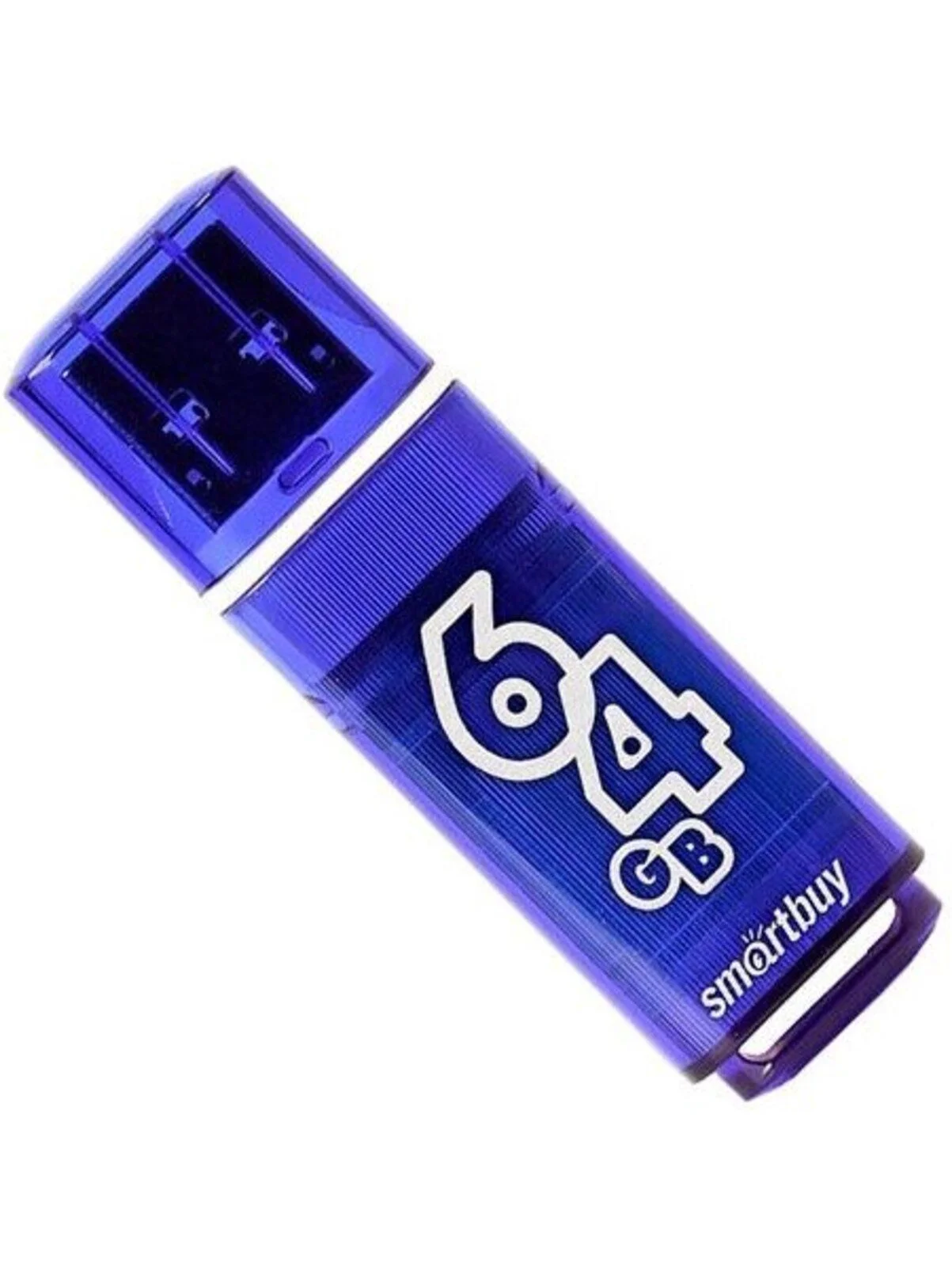 Флешка USB SmartBuy GLOSSY SERIES DARK BLUE (SB64GbGS-DB), 64Gb, USB 3.0, R/W 70/25, темно-синий