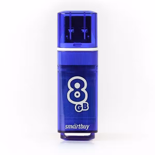 Флешка USB SmartBuy Glossy series Dark Blue (SB8GbGS-DB), 8Gb, USB 3.0/3.1, R/W 70/25, синий