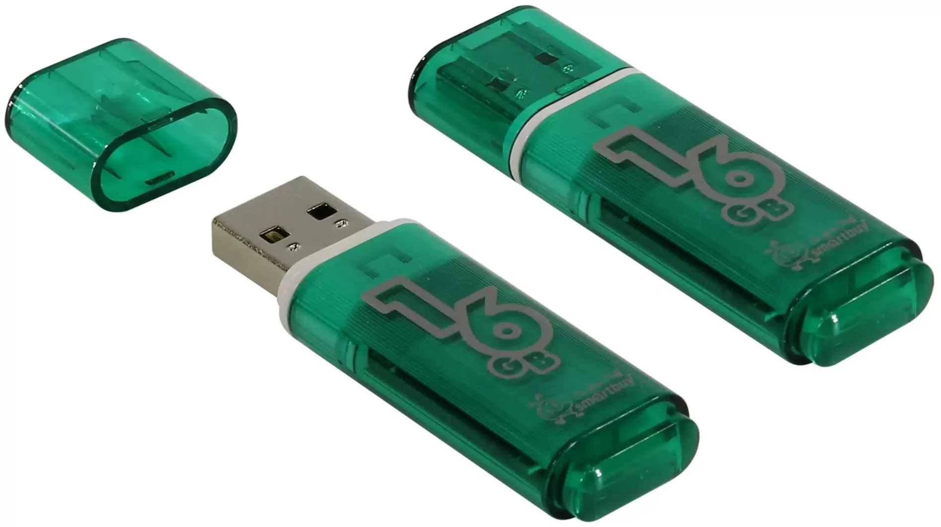 Флешка USB Smartbuy Glossy series Green (SB16GBGS-G), 16Gb, USB 2.0, R/W 25/15, зеленый