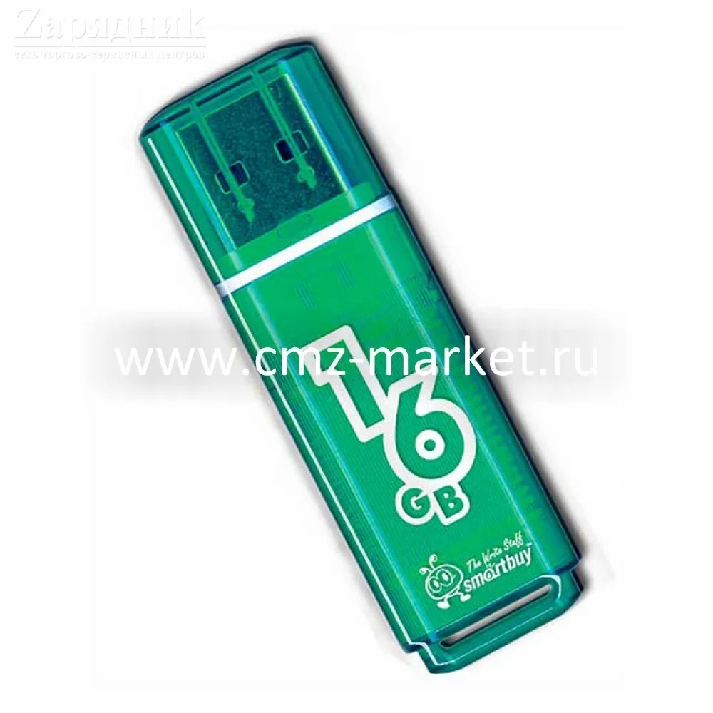 Флешка USB Smartbuy Glossy series Green (SB16GBGS-G), 16Gb, USB 2.0, R/W 25/15, зеленый