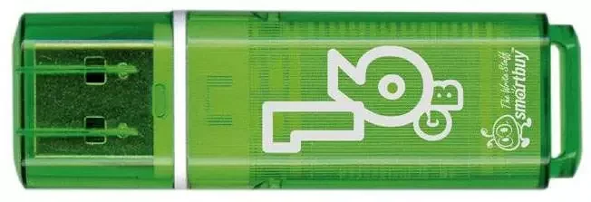 Флешка USB Smartbuy Glossy series Green (SB16GBGS-G), 16Gb, USB 2.0, R/W 25/15, зеленый