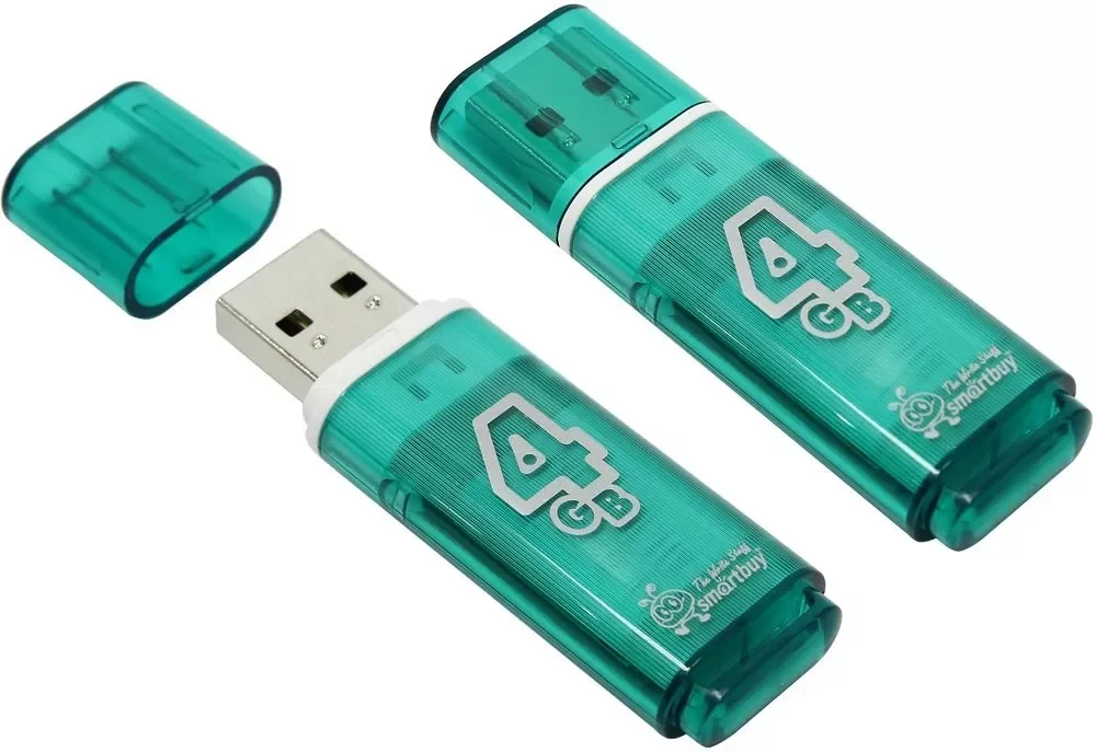 Флешка USB Smartbuy Glossy series Green (SB4 GbGS-G), 4Gb, USB 2.0, R/W 25/15, зеленый