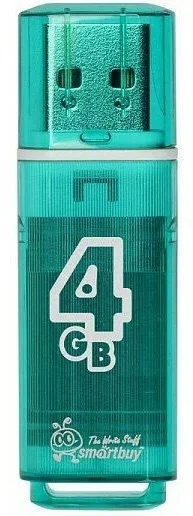 Флешка USB Smartbuy Glossy series Green (SB4 GbGS-G), 4Gb, USB 2.0, R/W 25/15, зеленый