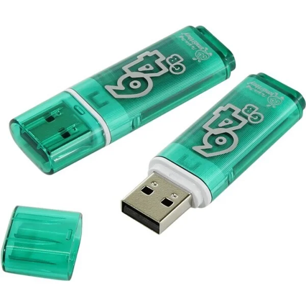 Флешка USB Smartbuy Glossy series green (SB64 GbGS-G), 64Gb, USB 2.0, R/W 25/15, зеленый