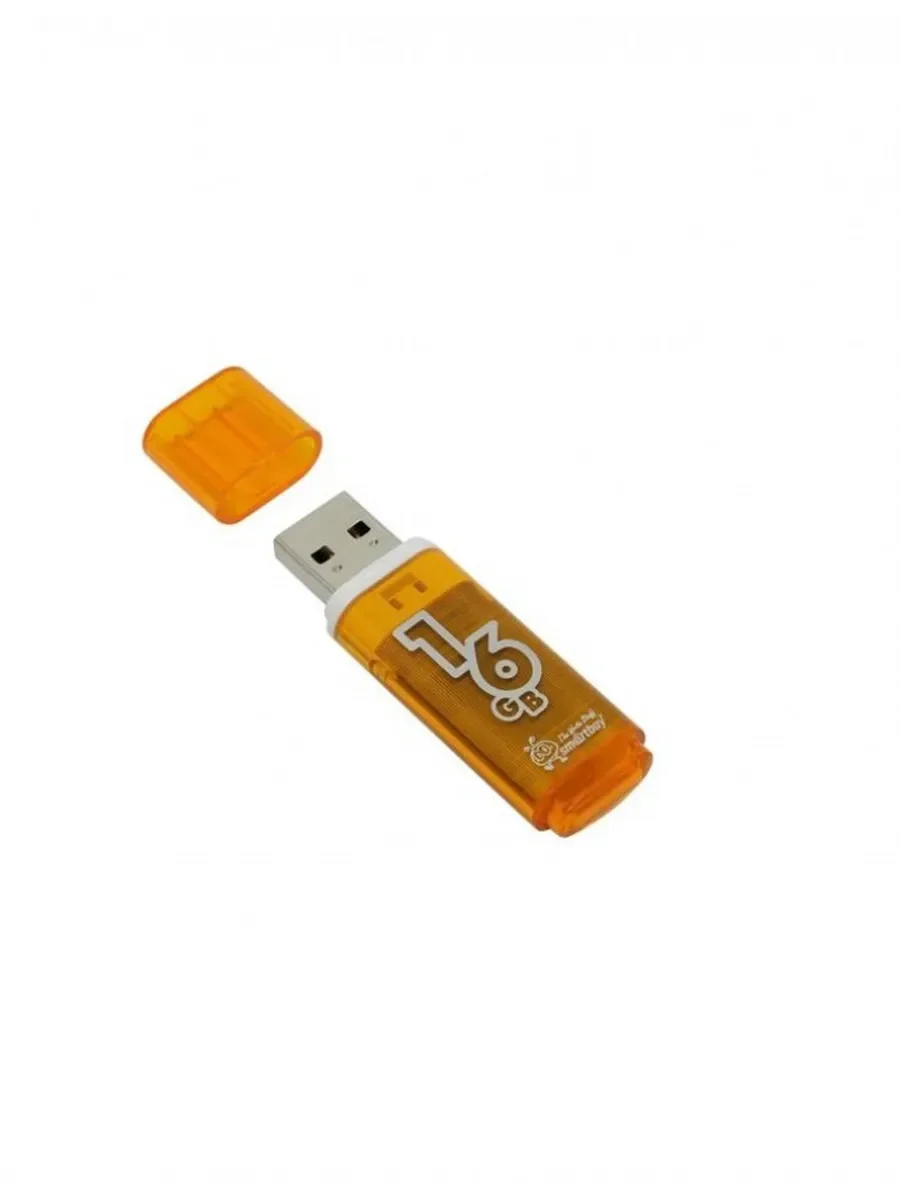 Флешка USB Smartbuy Glossy series Orange (SB16GBGS-OR), 16Gb, USB 2.0, R/W 25/15, оранжевый
