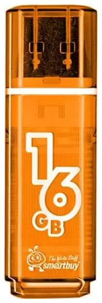 Флешка USB Smartbuy Glossy series Orange (SB16GBGS-OR), 16Gb, USB 2.0, R/W 25/15, оранжевый