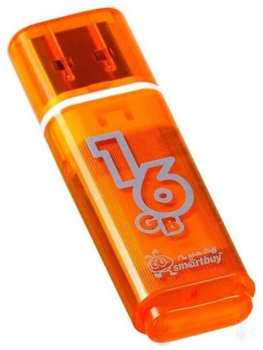 Флешка USB Smartbuy Glossy series Orange (SB16GBGS-OR), 16Gb, USB 2.0, R/W 25/15, оранжевый
