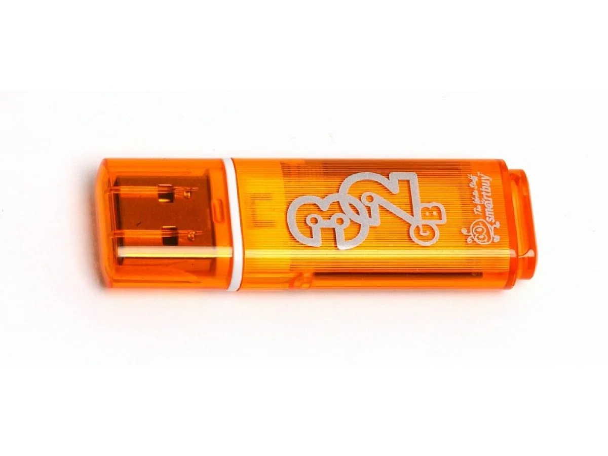 Флешка USB Smartbuy Glossy series orange (SB32 GbGS-Or), 16Gb, USB 2.0, R/W 25/15, оранжевый