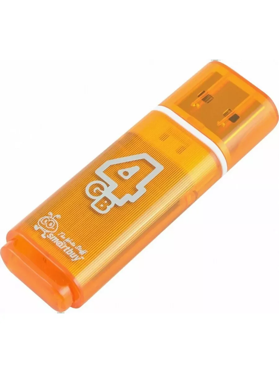 Флешка USB Smartbuy Glossy series Orange (SB4 GbGS-Or), 4Gb, USB 2.0, R/W 25/15, оранжевый