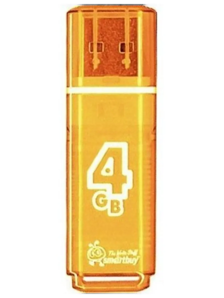 Флешка USB Smartbuy Glossy series Orange (SB4 GbGS-Or), 4Gb, USB 2.0, R/W 25/15, оранжевый
