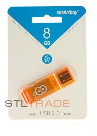 Флешка USB Smartbuy Glossy series Orange (SB8 GbGS-Or), 8Gb, USB 2.0, R/W 25/15, оранжевый