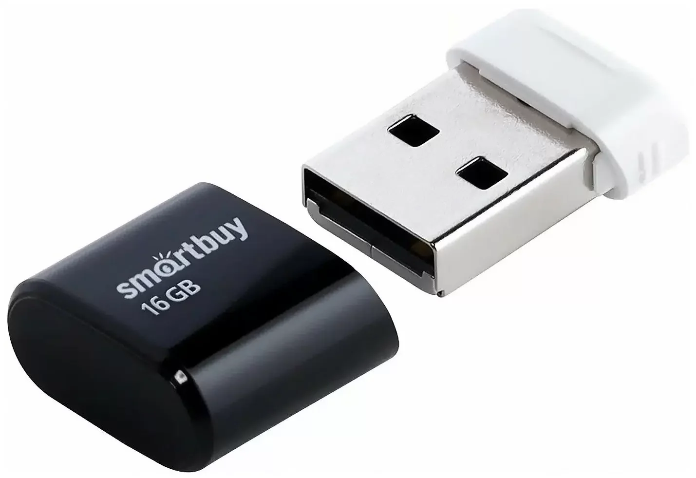 Флешка USB SmartBuy LARA black (SB16GBLARA-K), 16Gb, USB 2.0, R/W 15/5, черный/белый