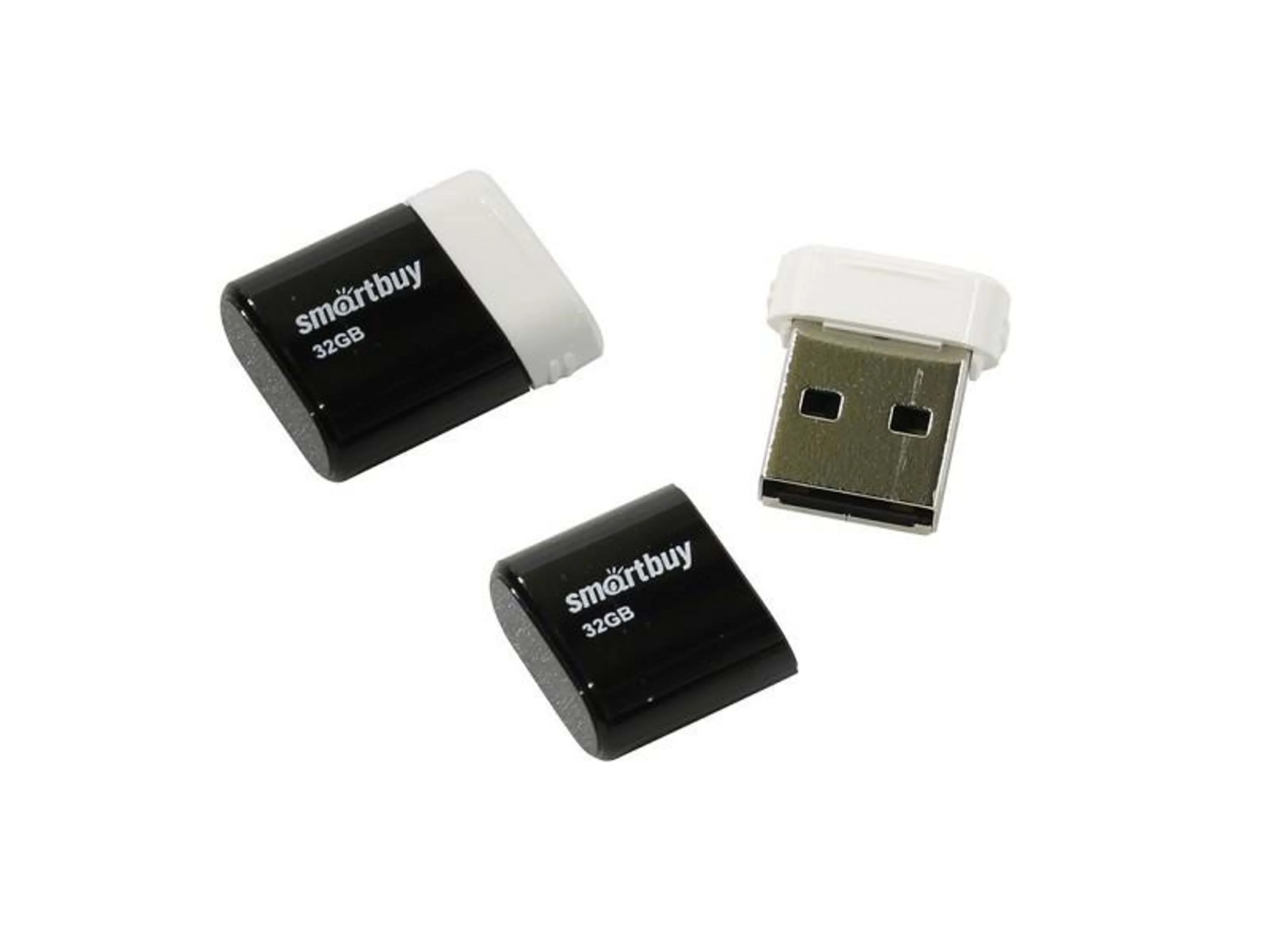 Флешка USB Smartbuy LARA Black (SB32GbLARA-K), 32Gb, USB 2.0, R/W 15/5, черный/белый