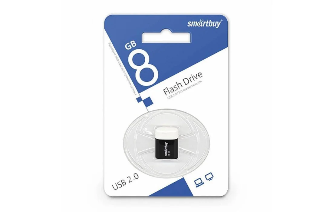 Флешка USB Smartbuy LARA Black (SB32GbLARA-K), 32Gb, USB 2.0, R/W 15/5, черный/белый