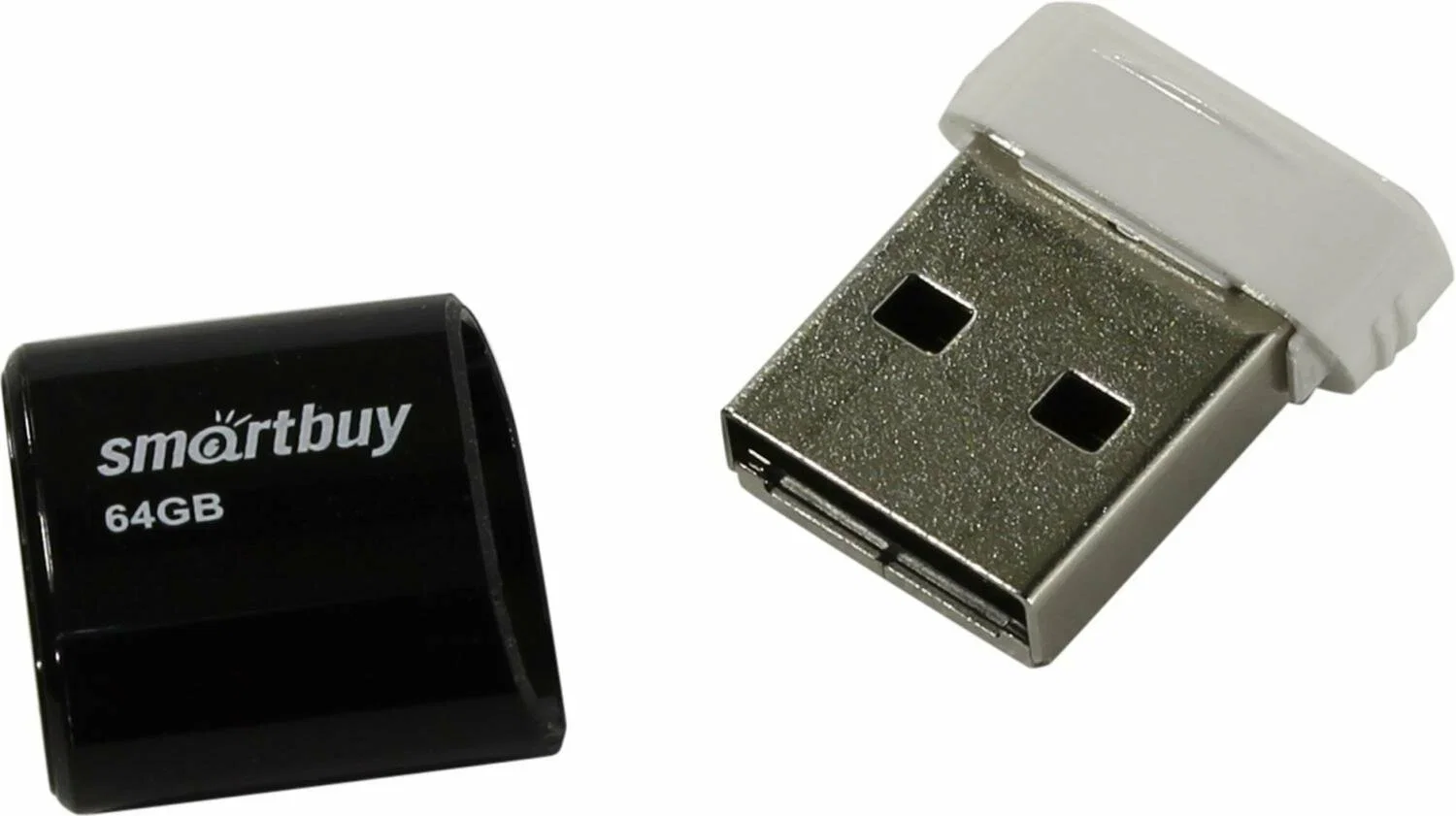 Флешка USB Smartbuy LARA Black (SB64GbLARA-K), 64Gb, USB 2.0, R/W 15/5, черный/белый