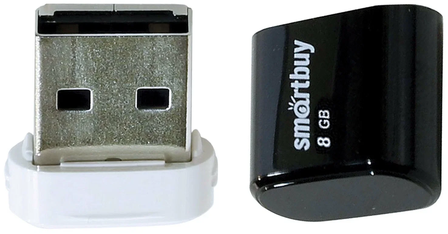 Флешка USB Smartbuy LARA black (SB8GBLara-K), 8Gb, USB 2.0, R/W 15/5, черный/белый