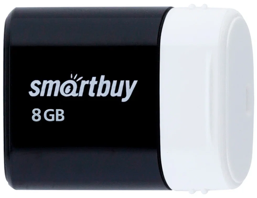 Флешка USB Smartbuy LARA black (SB8GBLara-K), 8Gb, USB 2.0, R/W 15/5, черный/белый
