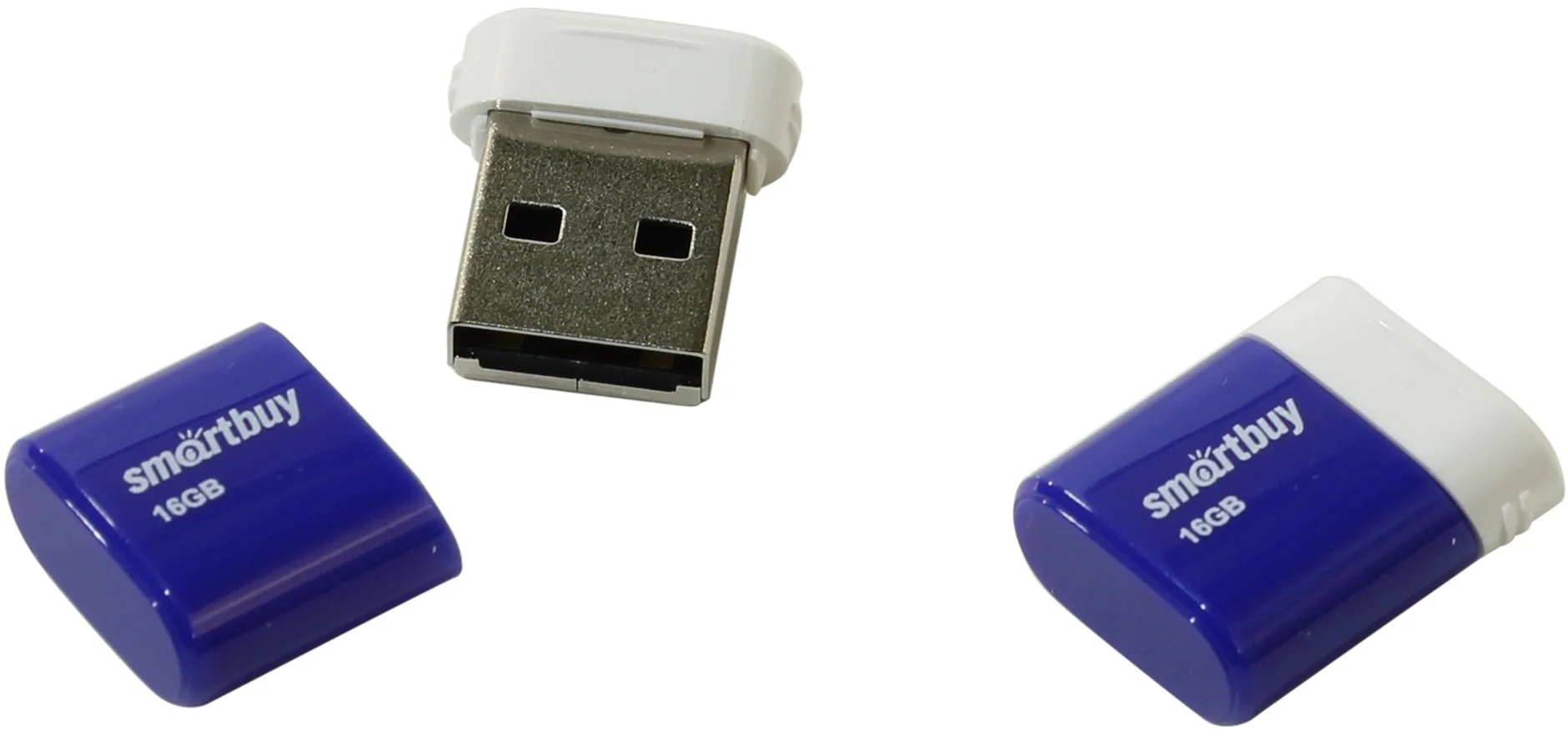 Флешка USB Smartbuy LARA Blue (SB16GBLARA-B), 16Gb, USB 2.0, R/W 15/5, синий/белый