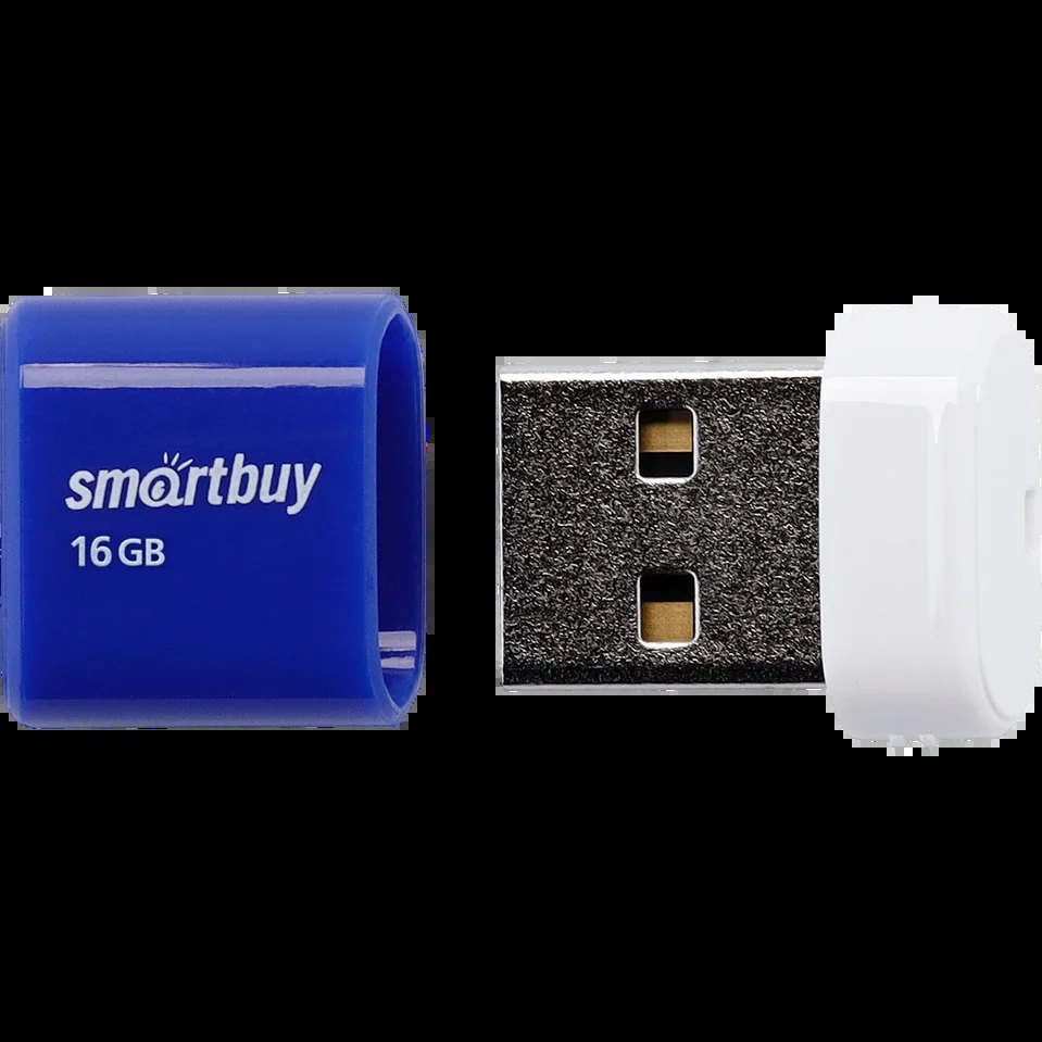 Флешка USB Smartbuy LARA Blue (SB16GBLARA-B), 16Gb, USB 2.0, R/W 15/5, синий/белый