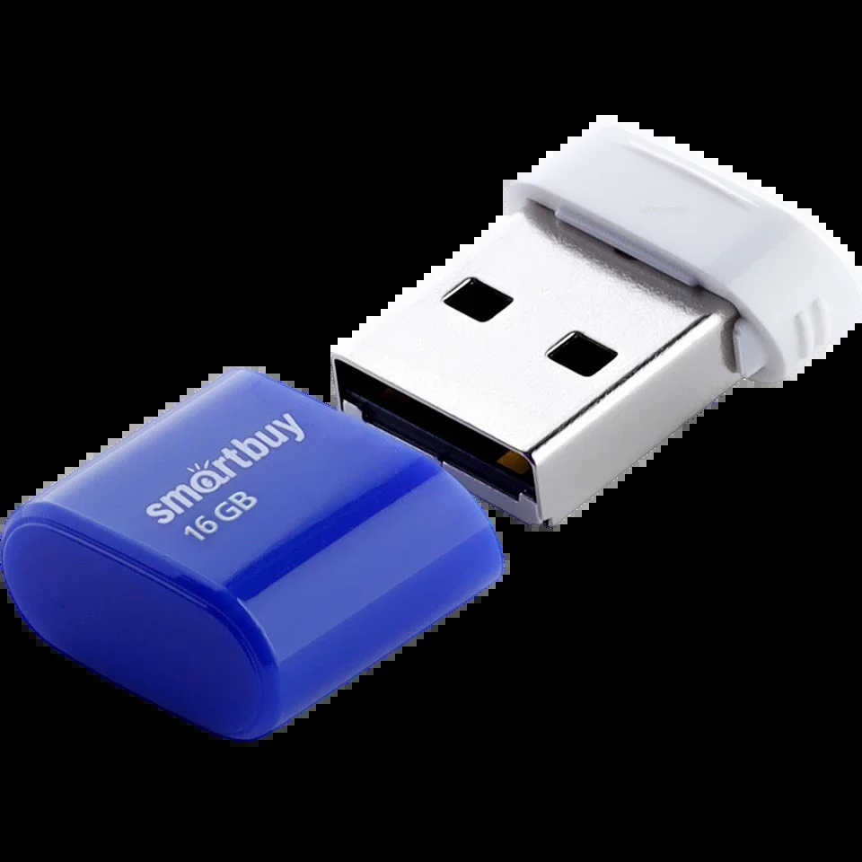 Флешка USB Smartbuy LARA Blue (SB16GBLARA-B), 16Gb, USB 2.0, R/W 15/5, синий/белый