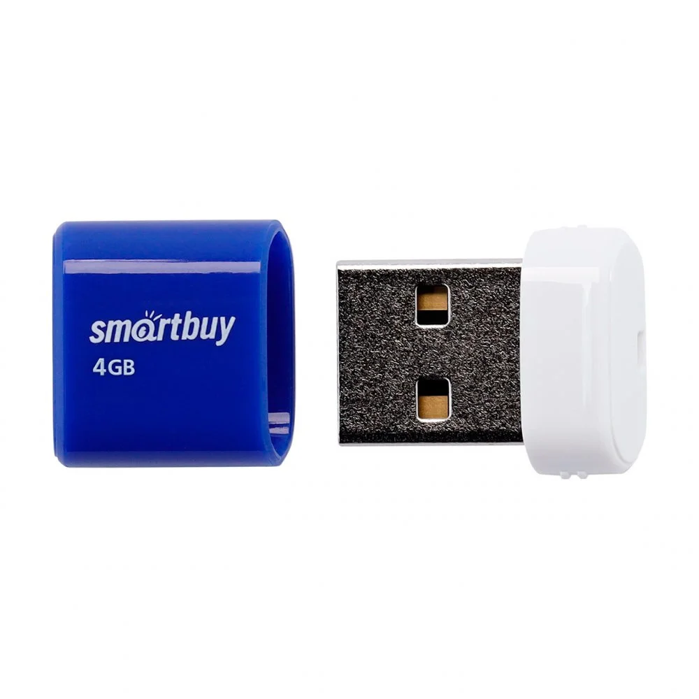 Флешка USB SmartBuy LARA Blue (SB4 GbLara-B), 4Gb, USB 2.0, R/W 15/5, синий/белый