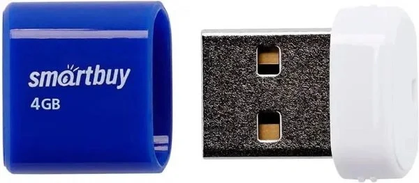 Флешка USB SmartBuy LARA Blue (SB4 GbLara-B), 4Gb, USB 2.0, R/W 15/5, синий/белый