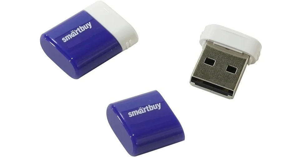 Флешка USB SmartBuy LARA Blue (SB64 GbLARA-B), 64Gb, USB 2.0, R/W 15/5, синий/белый