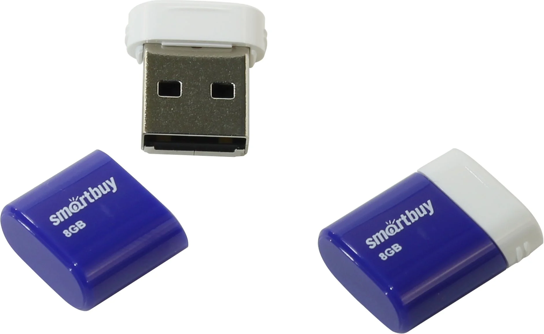 Флешка USB Smartbuy LARA Blue (SB8GbLara-B), 8Gb, USB 2.0, R/W 15/5, синий/белый