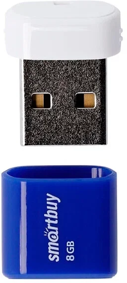 Флешка USB Smartbuy LARA Blue (SB8GbLara-B), 8Gb, USB 2.0, R/W 15/5, синий/белый