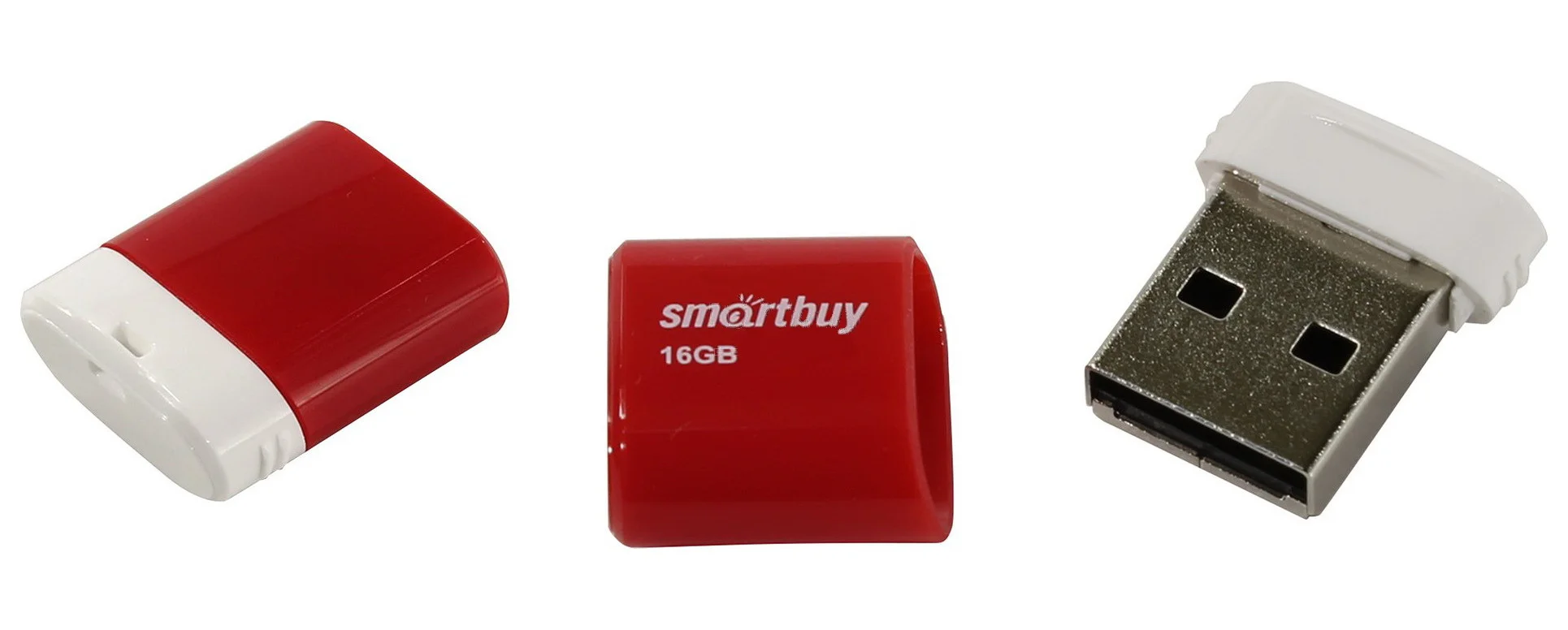 Флешка USB Smartbuy LARA Red (SB16GbLARA-R), 16Gb, USB 2.0, R/W 15/5, красный/белый