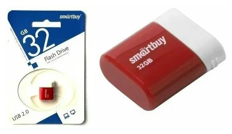 Флешка USB Smartbuy LARA Red (SB32GbLARA-R), 32Gb, USB 2.0, R/W 15/5, красный/белый