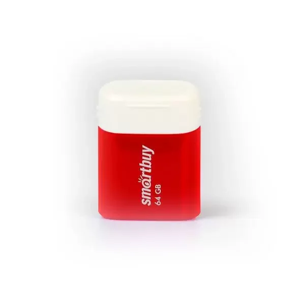 Флешка USB Smartbuy LARA Red (SB64GBLARA-R), 64Gb, USB 2.0, R/W 15/5, красный/белый