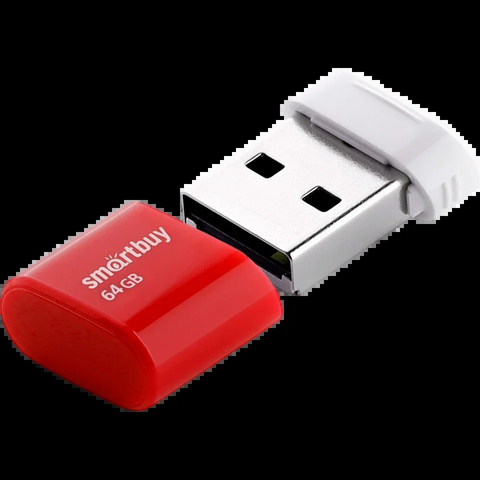Флешка USB Smartbuy LARA Red (SB64GBLARA-R), 64Gb, USB 2.0, R/W 15/5, красный/белый