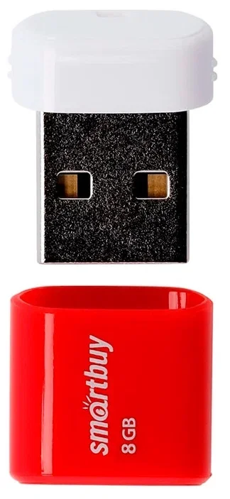 Флешка USB Smartbuy LARA Red (SB8GBLara-R), 8Gb, USB 2.0, R/W 15/5, красный/белый