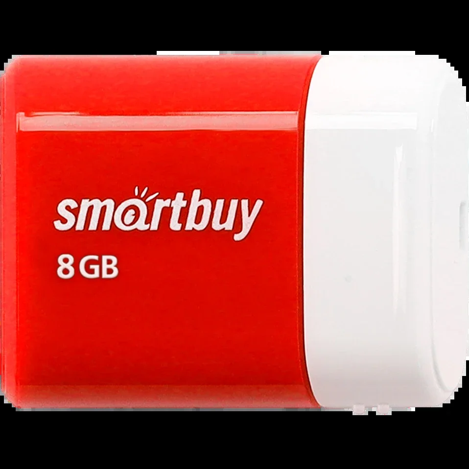Флешка USB Smartbuy LARA Red (SB8GBLara-R), 8Gb, USB 2.0, R/W 15/5, красный/белый