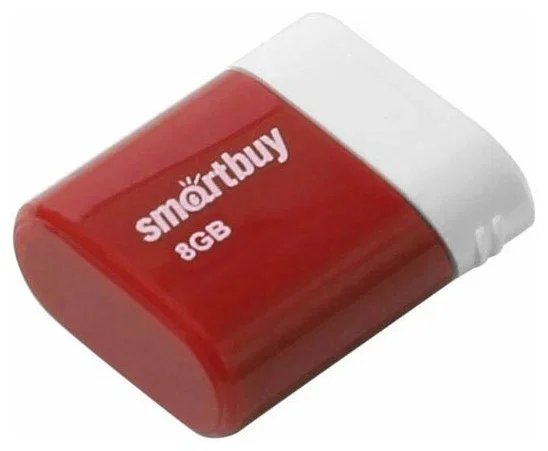 Флешка USB Smartbuy LARA Red (SB8GBLara-R), 8Gb, USB 2.0, R/W 15/5, красный/белый