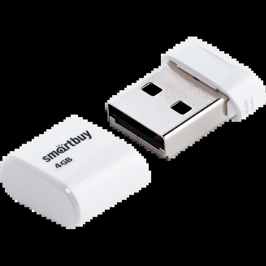 Флешка USB SmartBuy LARA White (SB4GbLara-W), 4Gb, USB 2.0, R/W 15/5, белый