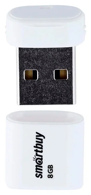 Флешка USB Smartbuy Lara white (SB8GBLara-W), 8Gb, USB 2.0, R/W 15/5, белый