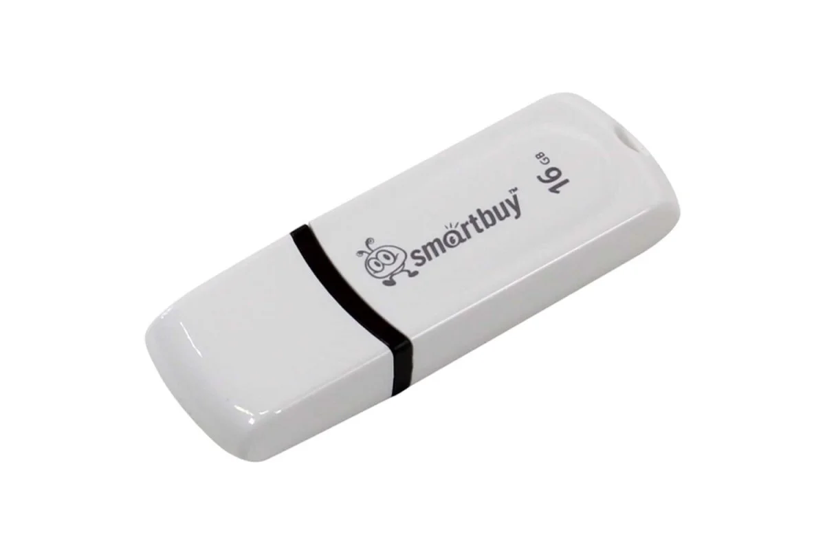 Флешка USB Smartbuy Paean (SB8GBPN-W), 8Gb, USB 2.0, R/W 15/5, белый