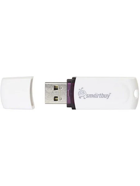 Флешка USB Smartbuy Paean (SB8GBPN-W), 8Gb, USB 2.0, R/W 15/5, белый