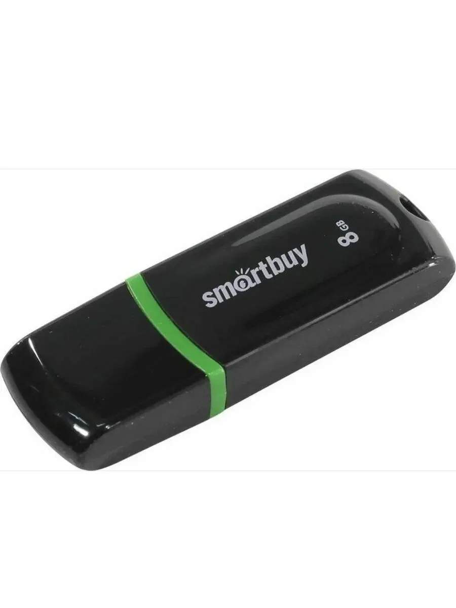 Флешка USB Smartbuy Paean черный (SB16 GbPN-K), 16Gb, USB 2.0, R/W 20/10, черный/зеленый