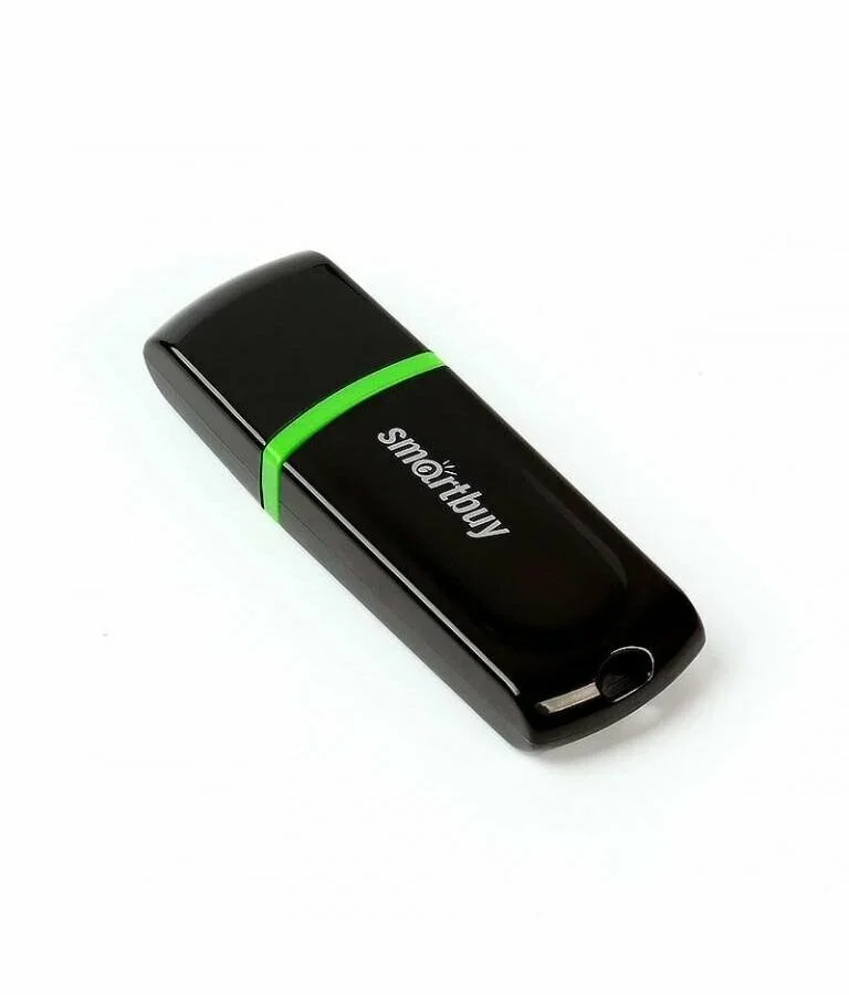 Флешка USB Smartbuy Paean черный (SB16 GbPN-K), 16Gb, USB 2.0, R/W 20/10, черный/зеленый