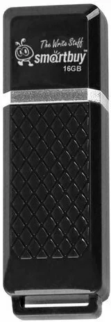 Флешка USB Smartbuy Quartz Black (SB16GbQZ-K), 16Gb, USB 2.0, R/W 25/15, черный