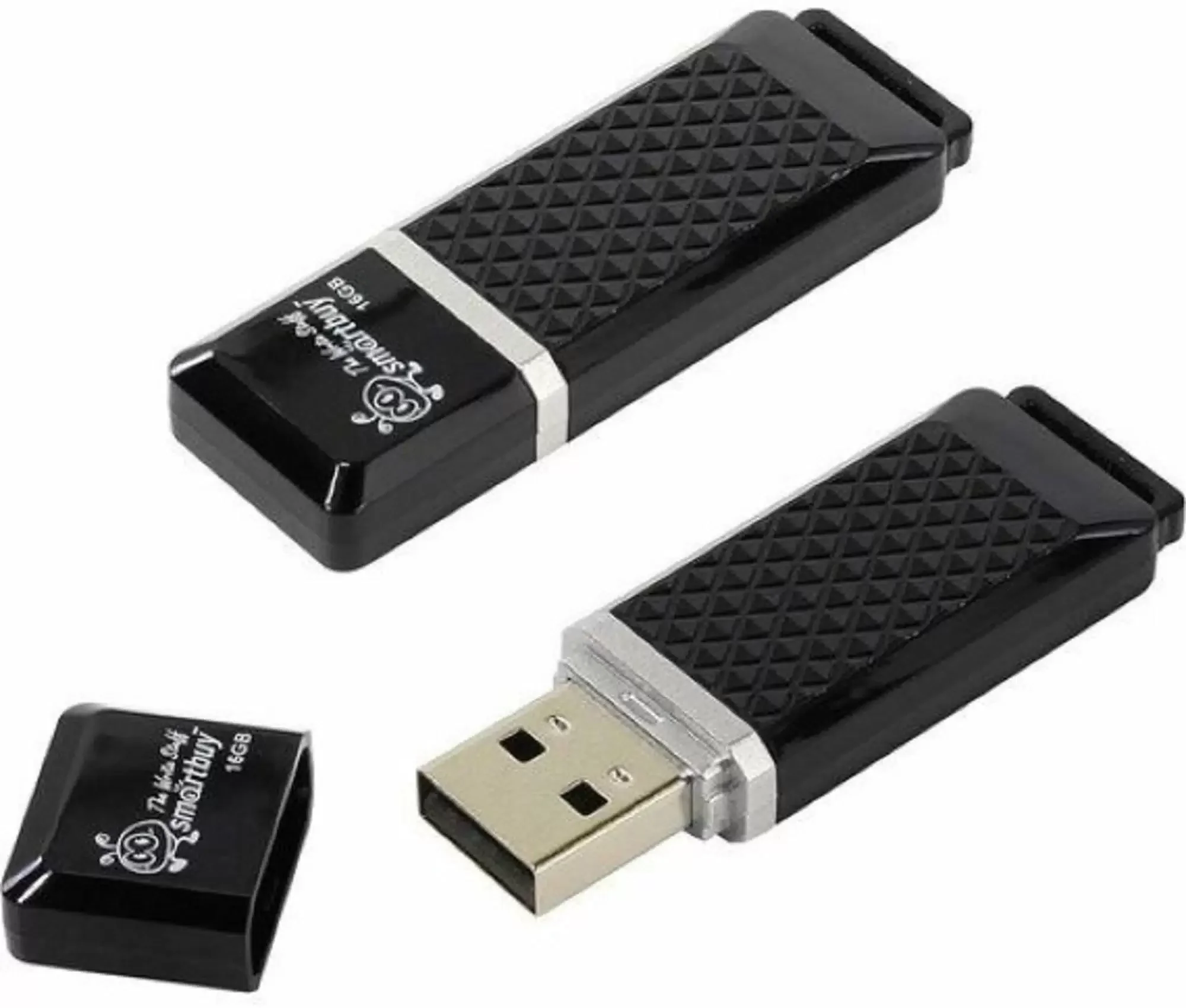 Флешка USB Smartbuy Quartz Black (SB16GbQZ-K), 16Gb, USB 2.0, R/W 25/15, черный