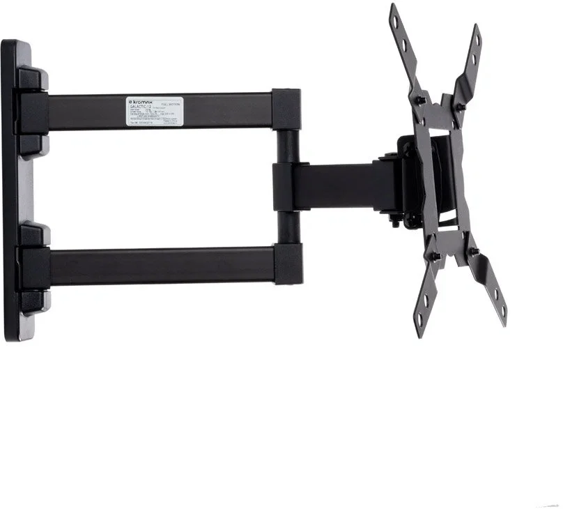 Кронштейн под LCD Kromax GALACTIC-12 black  15"-42", max 30 кг. нак. +3°-10°, пов. ±90°,