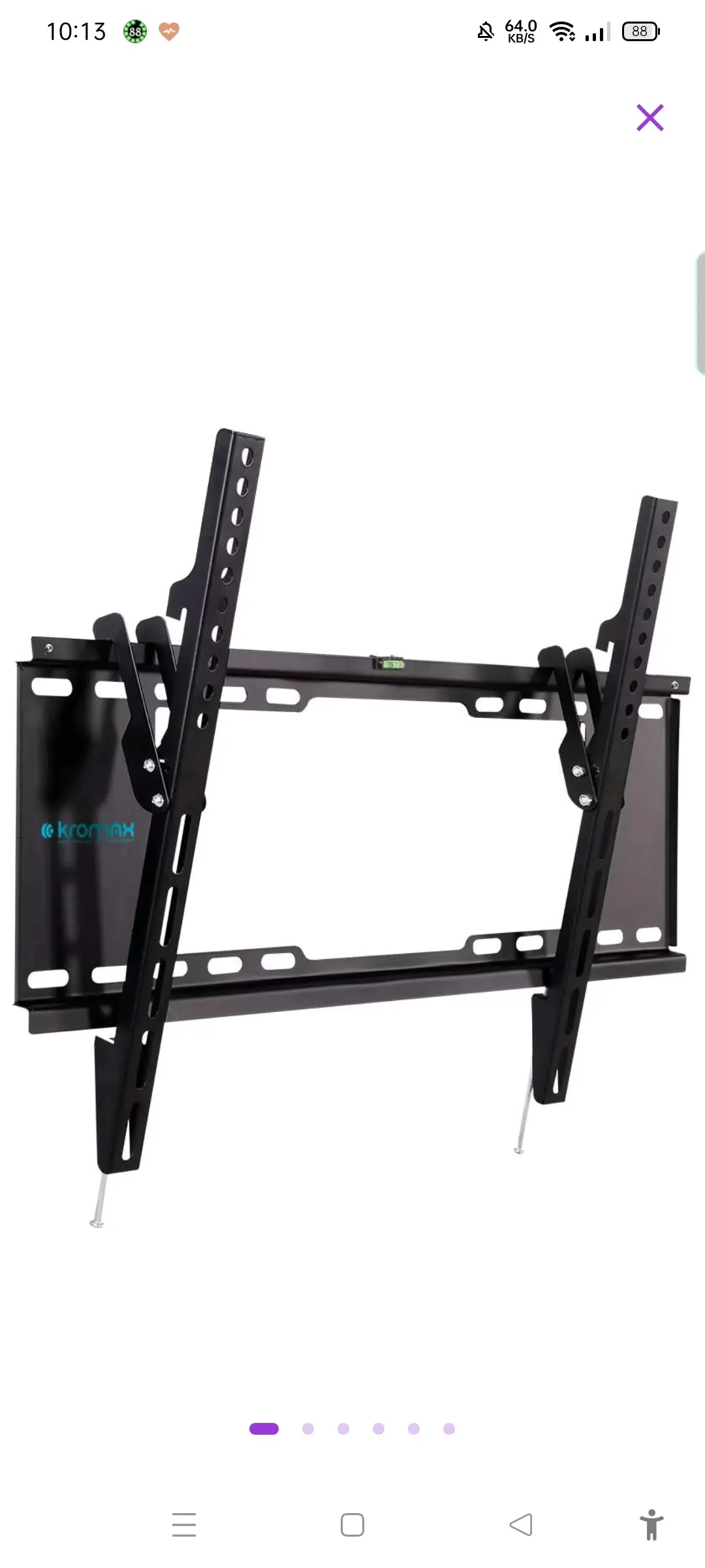 Кронштейн под LCD Kromax IDEAL-102 black 32"-90",до 20 кг, наклон -12°,от стены 30 ммзащита от паден