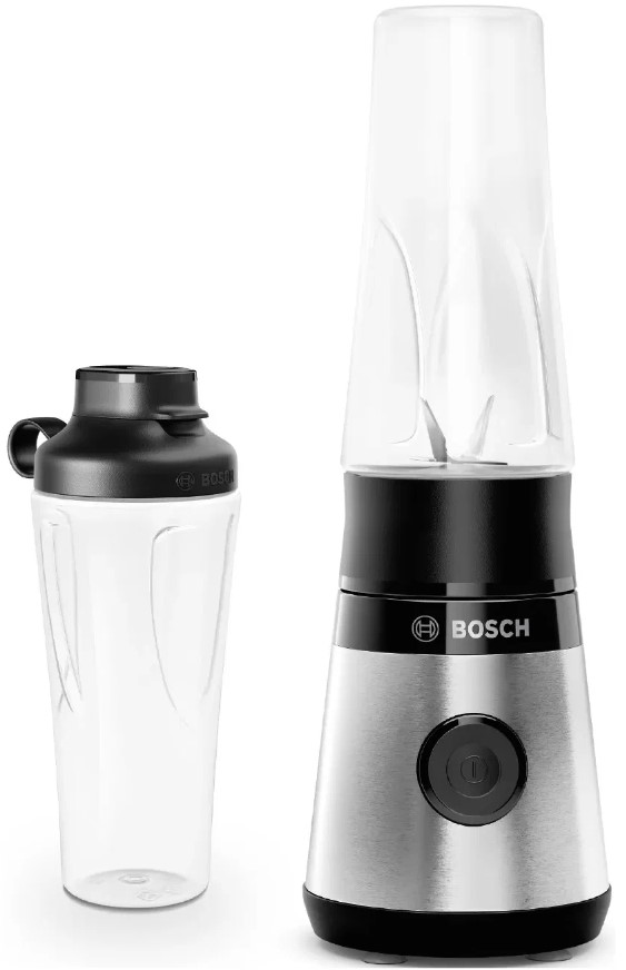 Блендер стационарный Bosch MMB2111M, серебристый/черный 450Вт, кувшин 0,6л, бутылка в комплекте