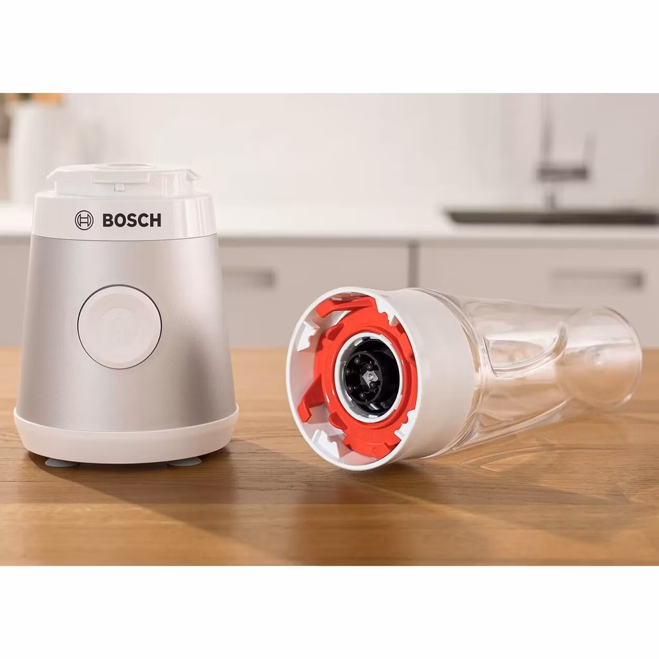 Блендер стационарный Bosch MMB2111T, серебристый 450Вт, кувшин 0,6л