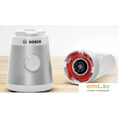 Блендер стационарный Bosch MMB2111T, серебристый 450Вт, кувшин 0,6л