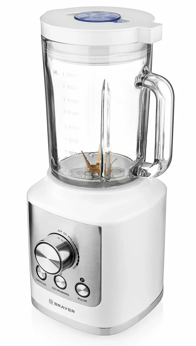Блендер стационарный BRAYER BR120, 1200 Вт, стекл., 1,75 л, 6 ножей,нерж. сталь, импульс, колка льда